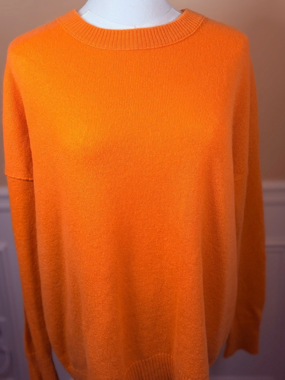 🍊 Kinross Cashmere 100% Cashmere Orange Oversized Sweater S